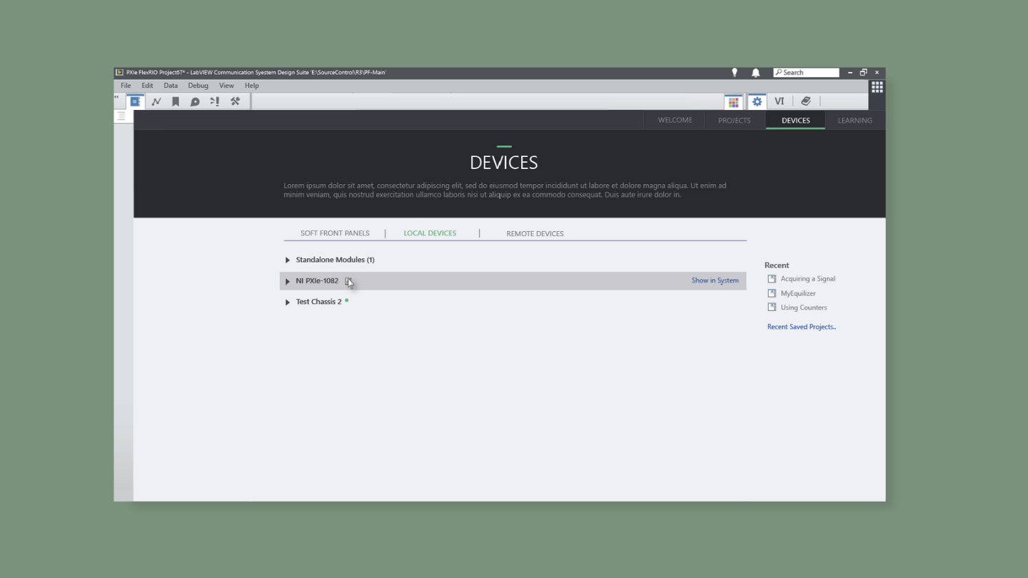 Chassis toggle system design — collapsed Local Devices list