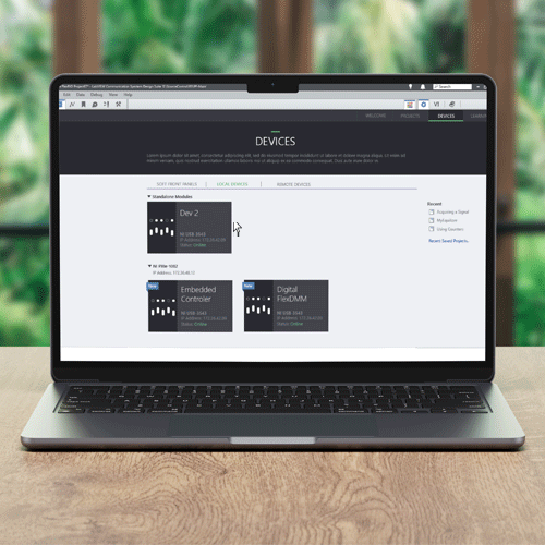 LabVIEW Devices interface on laptop