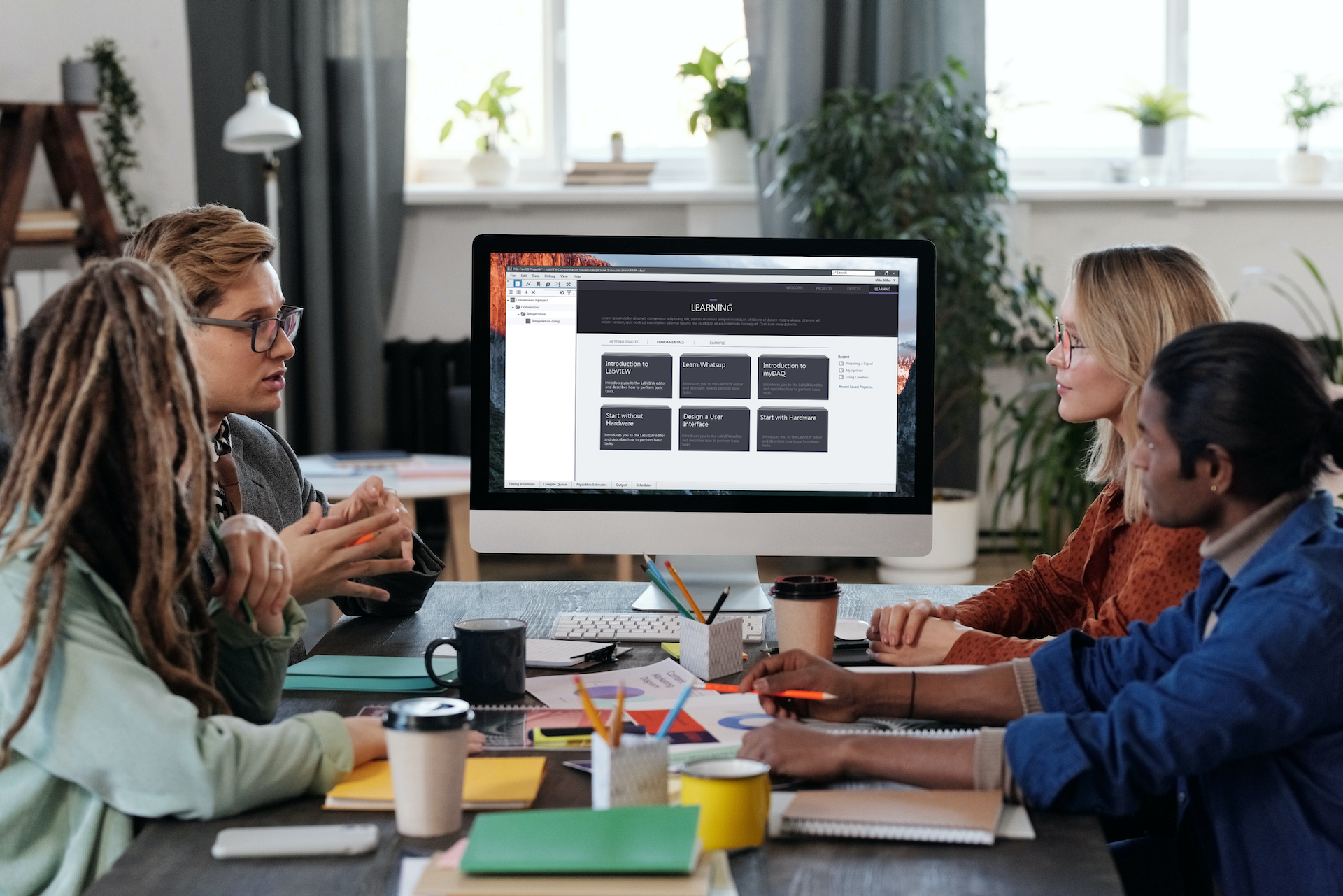 Team collaboration — users discussing the final LabVIEW Learning experience