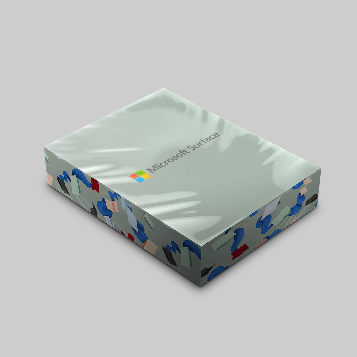 Microsoft Surface packaging with custom illustration pattern