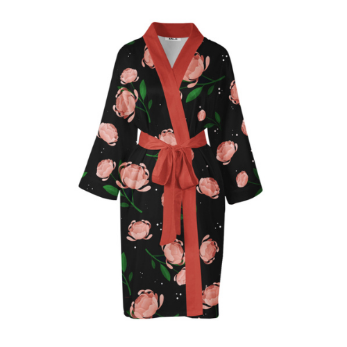 Midnight Peony robe — product shot